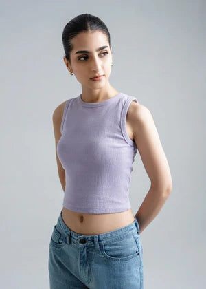 Poly cotton Tank Top For Women grey