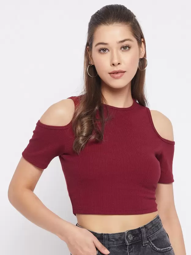 Poly cotton Tank Top For Women maroon