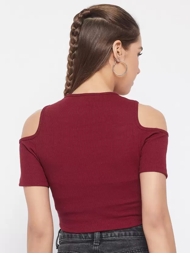 Poly cotton Tank Top For Women maroon